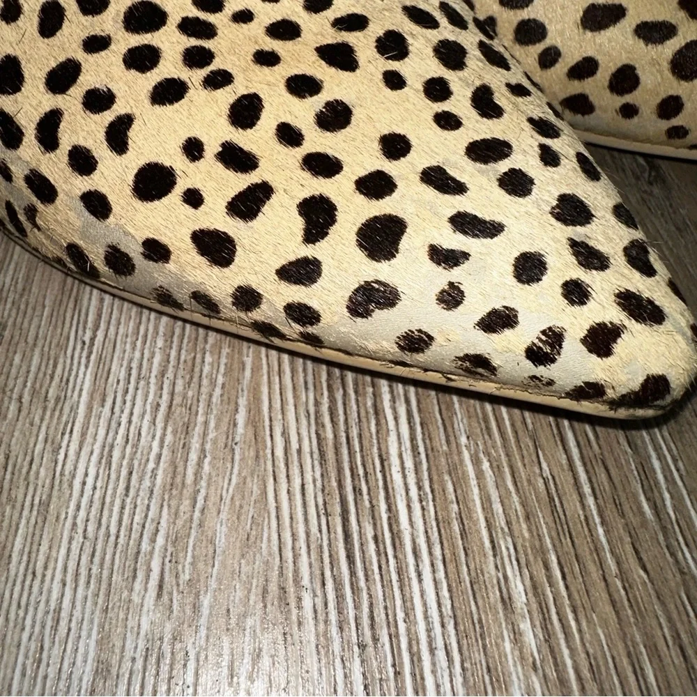 Dolce Vita Women’s Elmo Leopard Calf Hair Pointed Toe Slides Preppy Brown SZ 10 - Picture 2 of 15